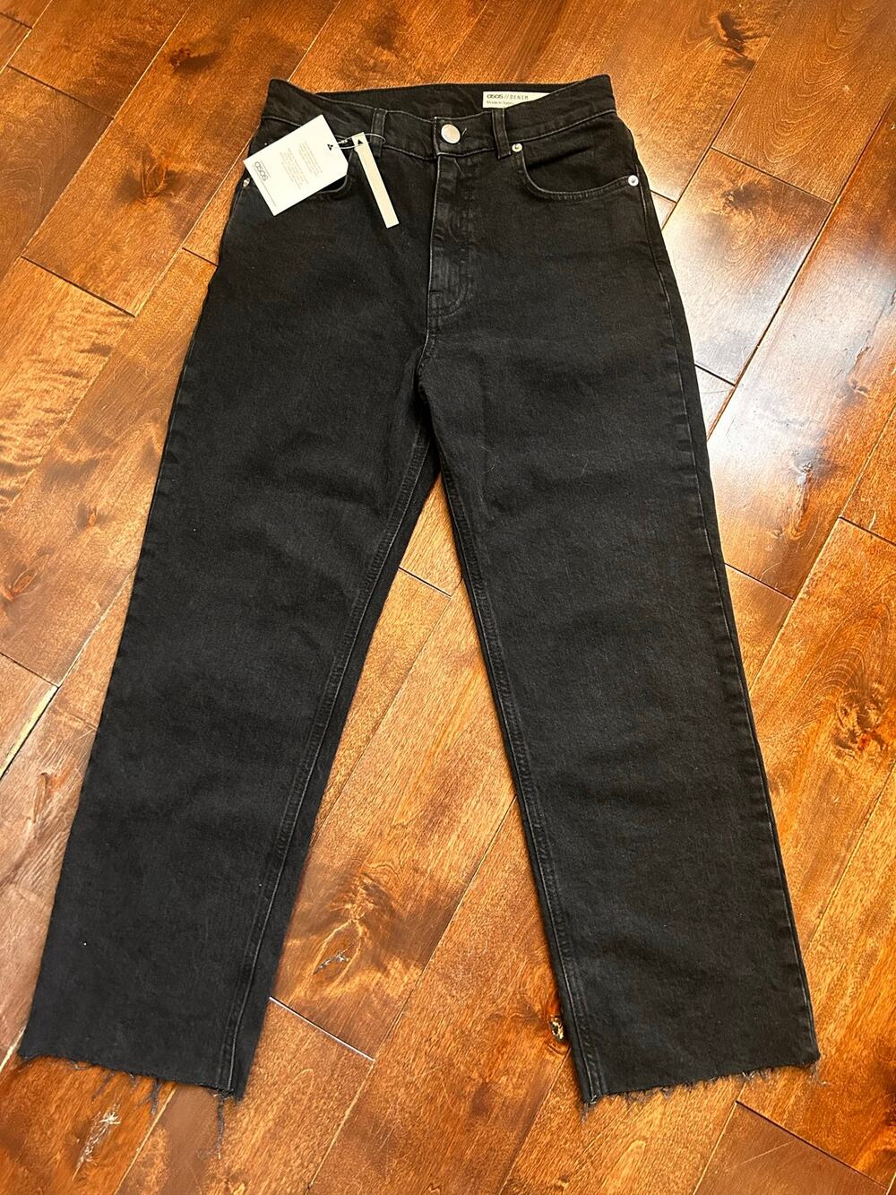 ASOS black cut out jeans NWT size 26 waist 30 inch inseam